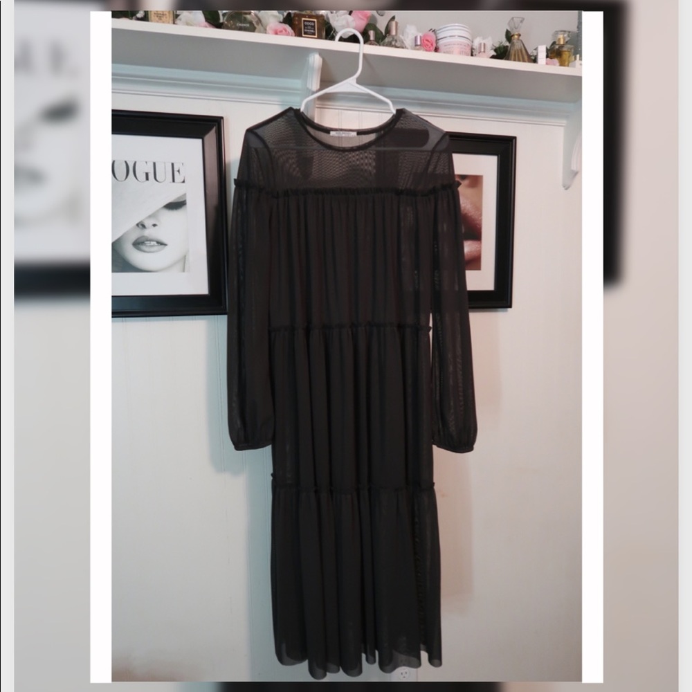 Beautiful sheer forest green dress !